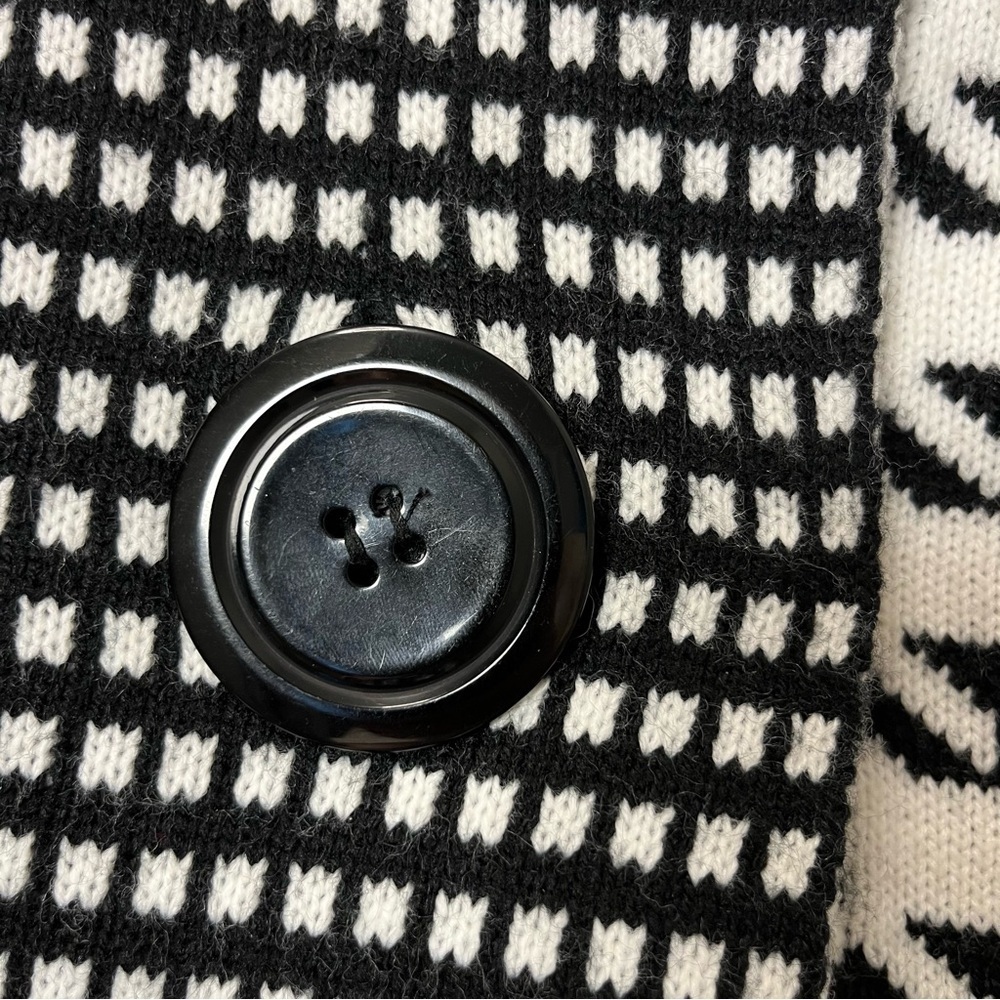 Sioni women Black and White Houndstooth Cardigan sweater blazer size Small - Picture 4 of 12